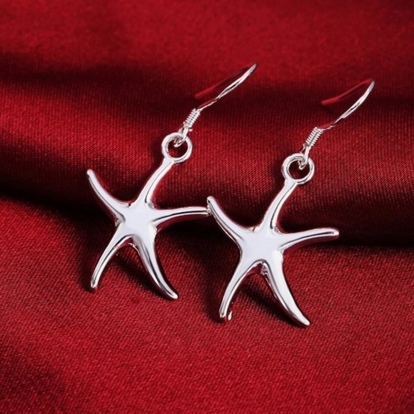 Jewelry - 925 Sterling Silver charm Cute starfish earrings for Women Luxury Fashion Party